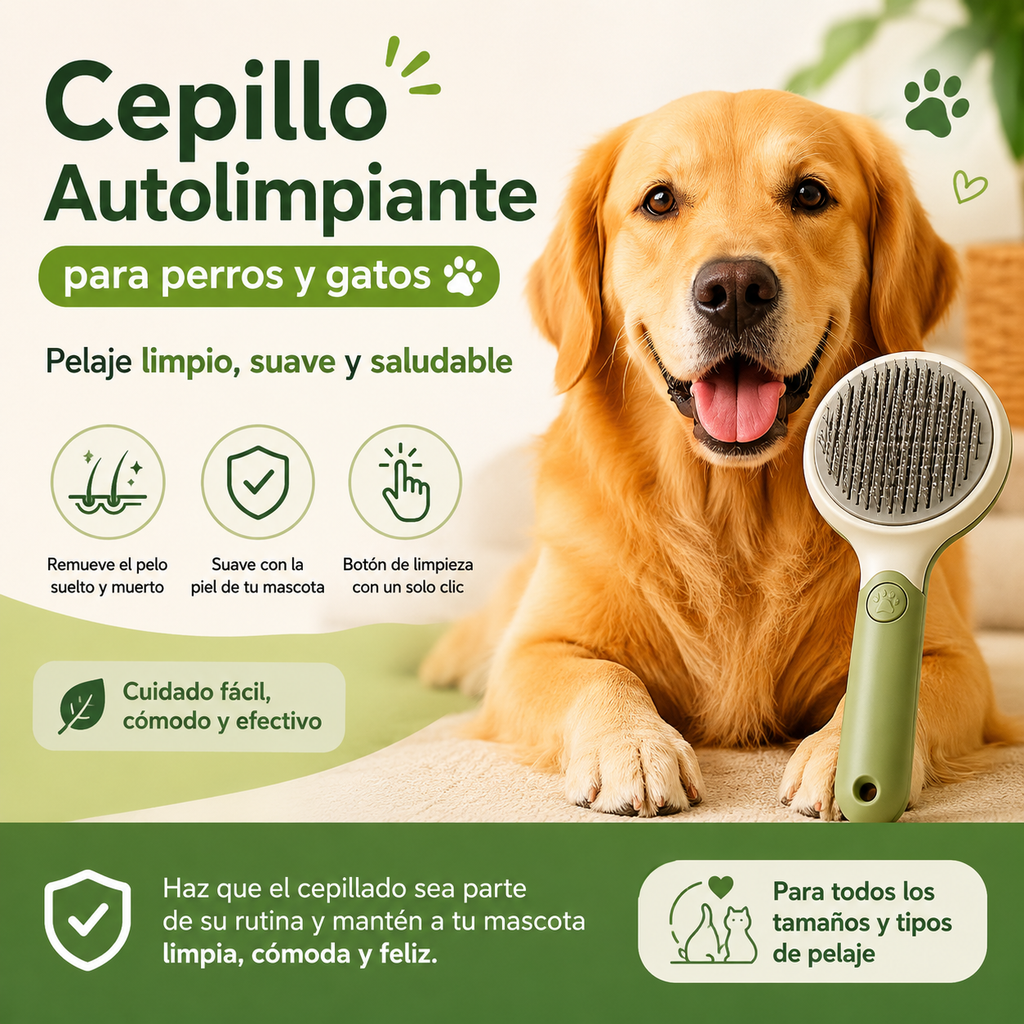 Cepillo Autolimpiante para perros y gatos
