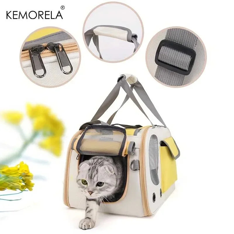 1 transportín portátil para mascotas (gatos y perros), ideal para viajes y actividades al aire libre; apto para gatos y perros pequeños.