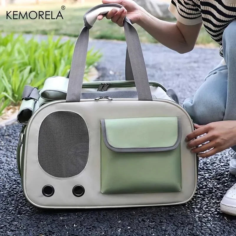 1 transportín portátil para mascotas (gatos y perros), ideal para viajes y actividades al aire libre; apto para gatos y perros pequeños.
