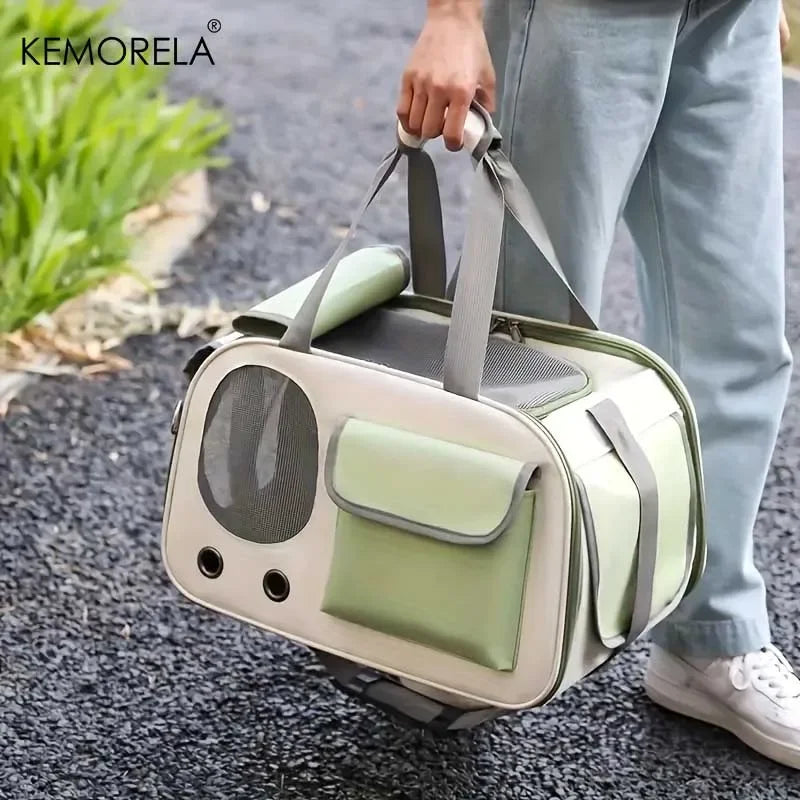 1 transportín portátil para mascotas (gatos y perros), ideal para viajes y actividades al aire libre; apto para gatos y perros pequeños.