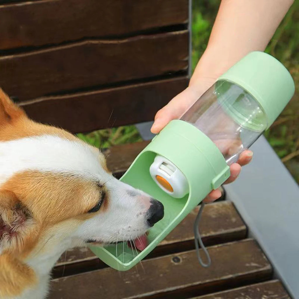 Botella portátil 2 en 1 para perros - Agua y alimento