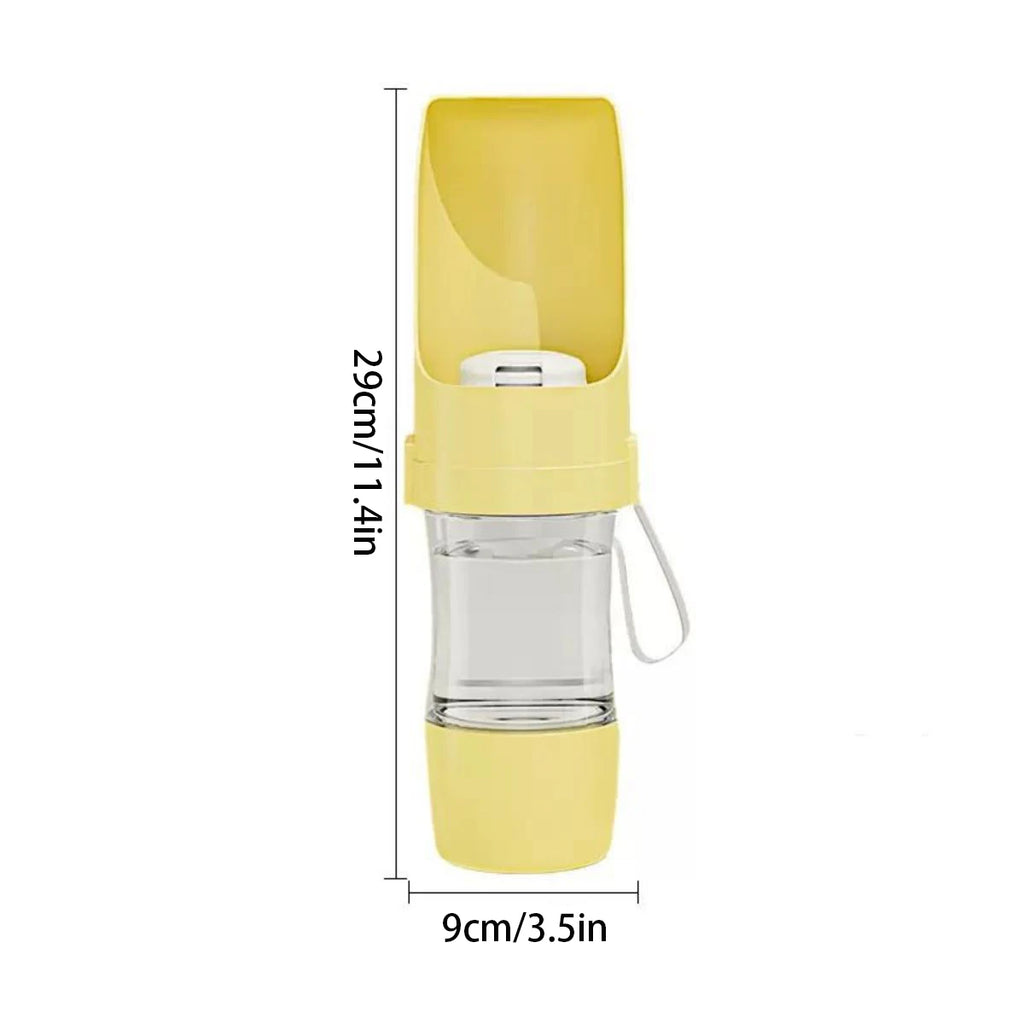 Botella portátil 2 en 1 para perros - Agua y alimento