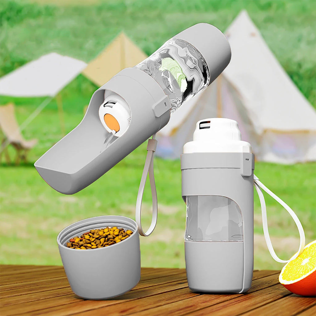 Botella portátil 2 en 1 para perros - Agua y alimento